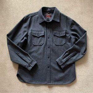 Schott NYC CPO shirt jacket in dark charcoal color. Men’s size Large.